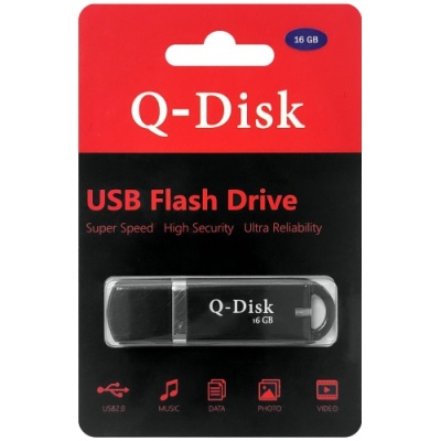 usb флеш-накопичувач q-disk 16gb (чорний) 