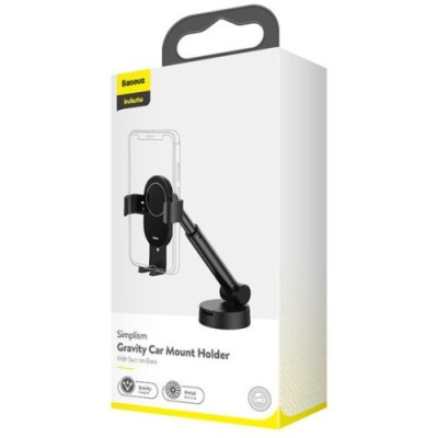 Автотримач Baseus Simplism Gravity Car Mount With Suction Base (SUYL-JY01) (Black)