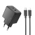 мережевий зарядний пристрій hoco cs16a 1lightning + 1type-c/20w/pd + (type-c - lightning) (чорний) 