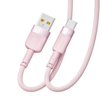 кабель ridea rc-cp43 colorpro usb - type-c 3a 1.2m (рожевий) 