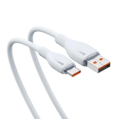 кабель baseus pudding series fast charging cable usb - type-c 100w/1.2m (p10355703221-00) (white) 