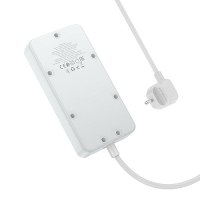 мережевий подовжувач hoco ac8a pd30w/qc18w/1c3a 1.5m (білий) 