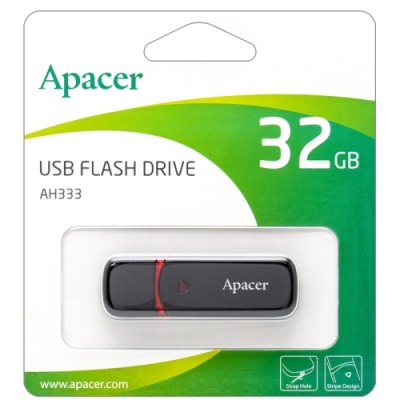 usb флеш-накопичувач apacer ah333 32gb (чорний) 