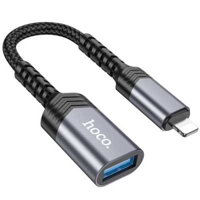 перехідник hoco ua24 lightning to usb 2.0 (сірий) 