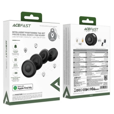 gps-трекер acefast s1 set 4шт (чорний) 
