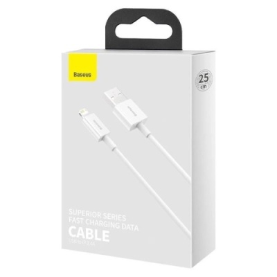 кабель baseus superior series fast charging data usb - lightning 2.4a/0.25m (calys-02) (white) 