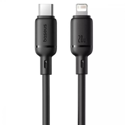 кабель baseus silky series fast charging type-c - lightning 20w/1m (p10377700113-00) (black) 