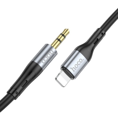 кабель aux hoco upa22 3.5mm(male) - lightning(male) 1m (чорний) 