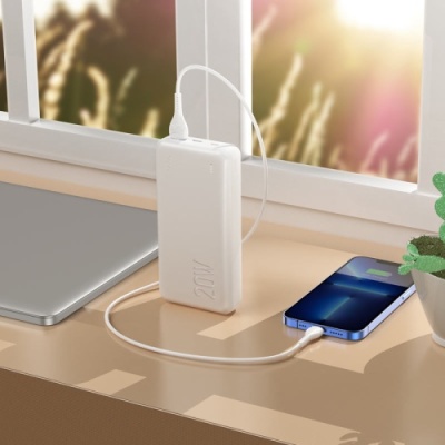 додаткова батарея power bank hoco j87a pd20w+qc3.0 20000 mah (білий) 