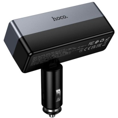 Розгалужувач прикурювача Hoco Z65B PD48W+QC3.0 (2 роз'єми прикурювача/1USB/1Type-C) (чорний)