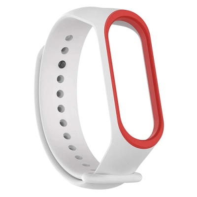 ремінець для xiaomi mi band 3/4 white/red 
