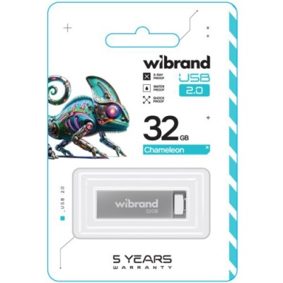 usb флеш-накопичувач wibrand 32gb chameleon (срібло) 