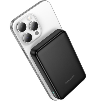 додаткова батарея power bank borofone bj82a with magsafe 22.5w+pd20w 10000 mah (чорний) 