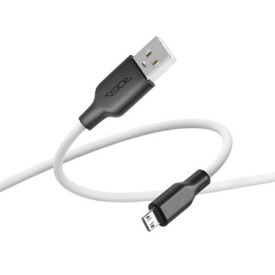 кабель ridea rc-ai21 airsiliconepro usb - microusb 3a/1m (біло-чорний) 