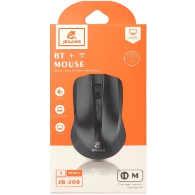 мишка бездротова jeqang jw-208 bluetooth (чорний) 