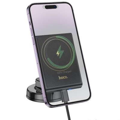 Автотримач Hoco HW20 з безпровідним зарядним пристроєм (Чорний)