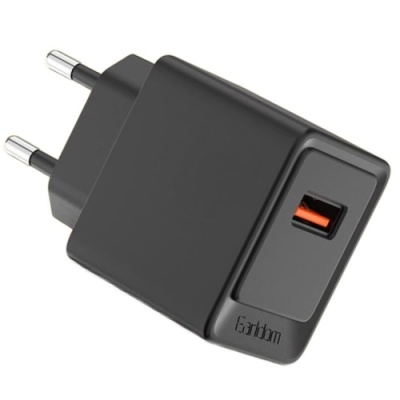мережевий зарядний пристрій earldom es-eu45 1usb/18w/qc3.0 (чорний) 