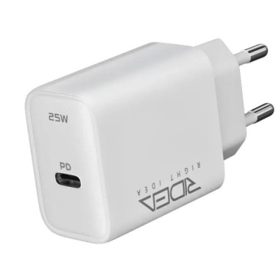 мережевий зарядний пристрій ridea rw-25120 rapid max 1usb-c qc/pd 25w (бiлий) 