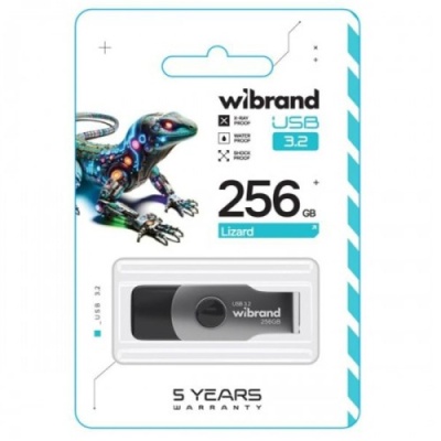 usb флеш-накопичувач wibrand 256gb 3.2 lizard gen1 (чорний) 