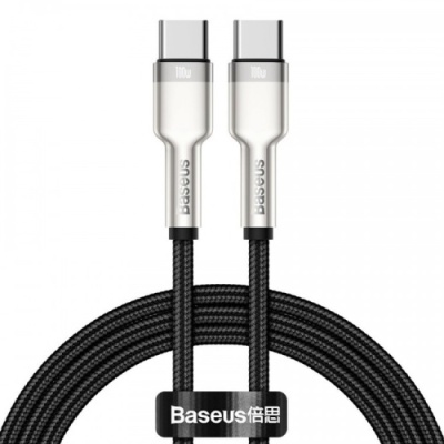 кабель baseus cafule metal (pd) type-c - type-c 100w 5a/2m (catjk-d01) (black) 