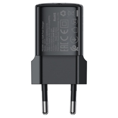 мережевий зарядний пристрій acefast a117 pd20w (1type-c) (чорний) 