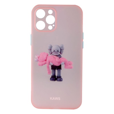 Купить чохол tpu ultra-thin matt kaws/pink panther design для apple iphone 12 pro max (08) - pink онлайн