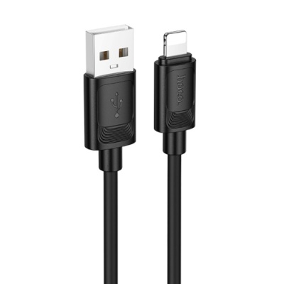 кабель hoco x122 silicone usb - lightning 2.4a/1m (чорний) 