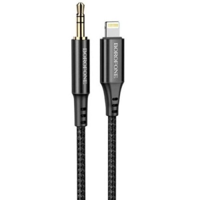 кабель aux borofone bl7 3.5mm(male) - lightning(male) 1m (чорний) 