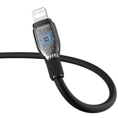 кабель baseus pudding series fast charging cable type-c - lightning 20w/1.2m (p10355701111-00) (black) 