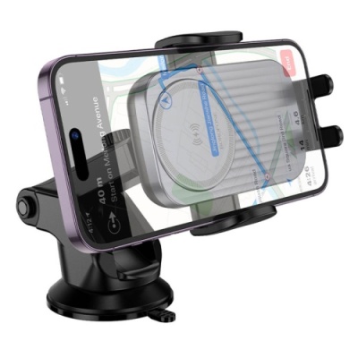 Автотримач Borofone BH222 Wireless 15W (Сiрий)