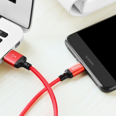 кабель hoco x14 times speed usb - type-c 3.0a/2m (червоно-чорний) 