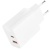 мережевий зарядний пристрій xo l161 1usb/18w/qc3.0 + 1type-c/20w/pd + (type-c - type-c) (бiлий) 