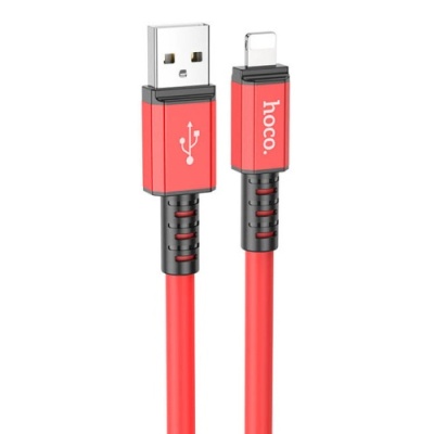 кабель hoco x85 strength usb - lightning 2.4a/1m (червоний) 