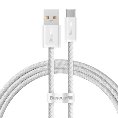 кабель baseus dynamic series usb - type-c 100w 5a/1m (cald000602) (white) 