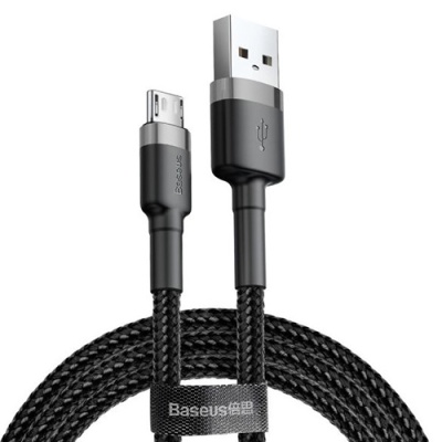 кабель baseus cafule usb - microusb 2.4a/1m (camklf-bg1) (black-grey) 
