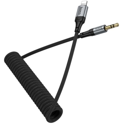 перехідник hoco upa33a lightning - jack 3.5 plug (1.5m) (чорний) 