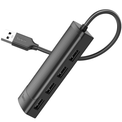 usb hub hoco hb41 easy 4-in-1 converter (usb to usb2.0*4) 0,2m. black 