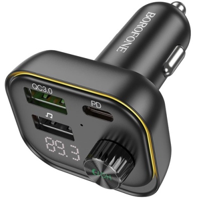 FM Модулятор Borofone BC54 PD20W+QC3.0 (Чорний)