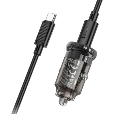 Автомобільний Зарядний Пристрій Hoco Z53 1Type-C/30W/PD + (Type-C - Type-C) (Чорний)