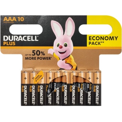батарейка duracell lr3 bl aaa (10шт) 