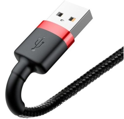 кабель baseus cafule usb - microusb 2.4a/0.5m (camklf-a91) (black-red) 