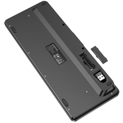 клавіатура бездротова borofone bg16 cloud (2.4g+bluetooth 5.0) (чорно-сірий) 
