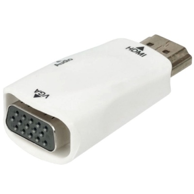 перехідник hdmi - vga(f) + aux (білий) 