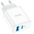 мережевий зарядний пристрій hoco c105a 1usb/18w/qc3.0 + 1type-c/20w/pd (білий) 