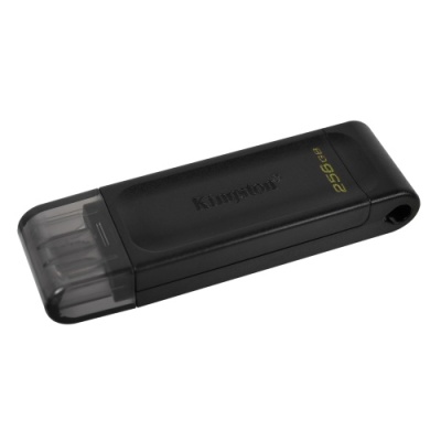 usb флеш-накопичувач kingston dt 70 256gb usb 3.2 + type-c (чорний) 