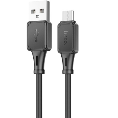 кабель hoco x101 silicone usb - microusb 2.4a/1m (чорний) 