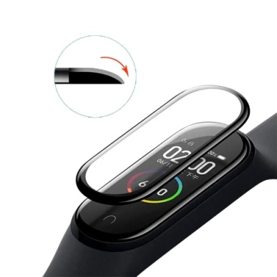 захисне скло glass фітнес-браслета для xiaomi mi band 4/mi band 5 (чорний) 