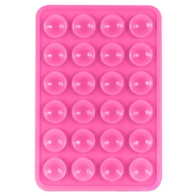 Купить силіконова тримач-присоска телефону sticker side silicone (3m килимок липучка) (малиновий) онлайн