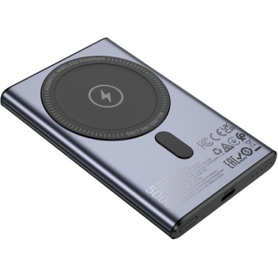додаткова батарея power bank hoco q32 bird pd20w wireless magnetic power bank (5000mah) (сірий) 