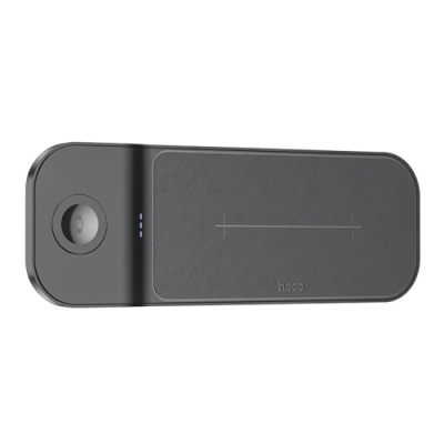 безпровідний зарядний пристрій hoco cq5 (phone+iwatch+airpods) 3in1 (чорний) 
